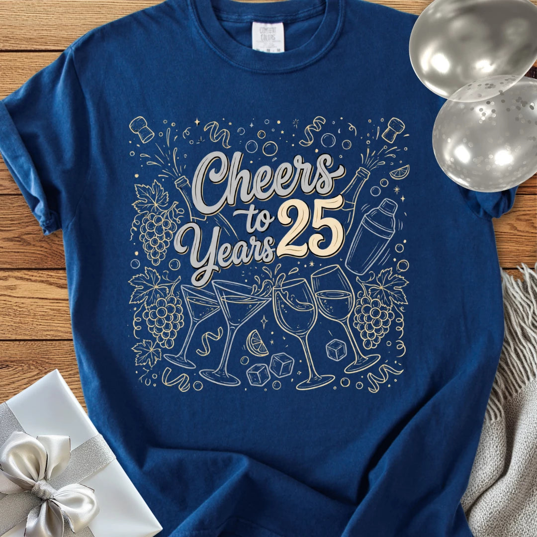 Cheers to 25 Years - Premium 25th Wedding Anniversary