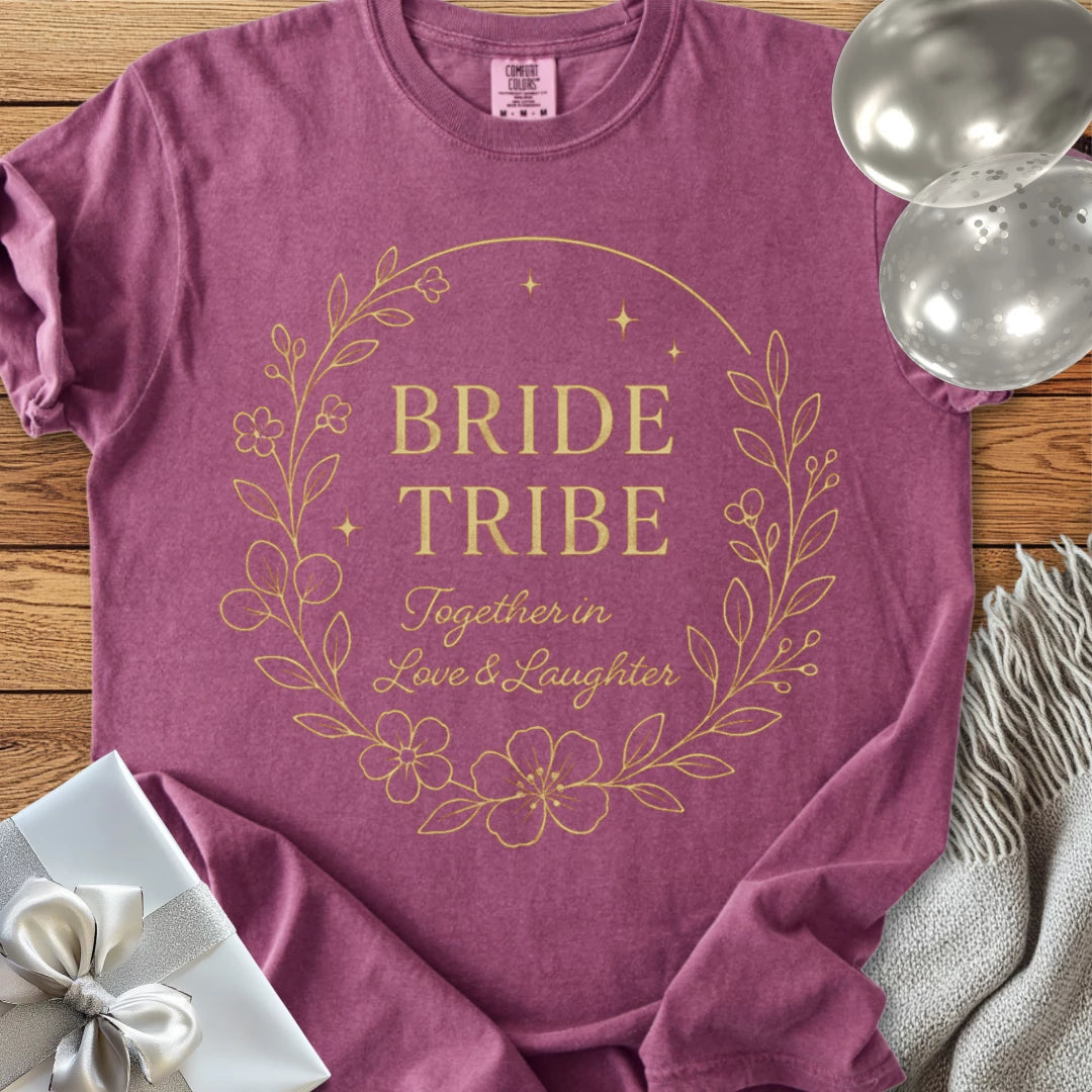 Bride Tribe, Together in Love & Laughter - Premium Elegance Bridal Party T-Shirt