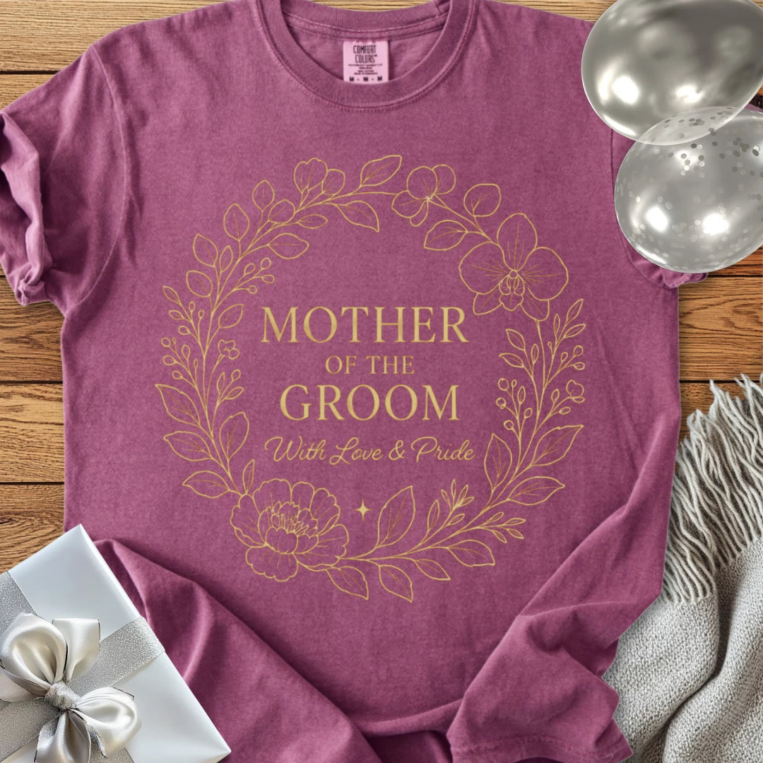 Mother of the Groom, With Love & Pride - Premium Elegance Bridal Party T-Shirt