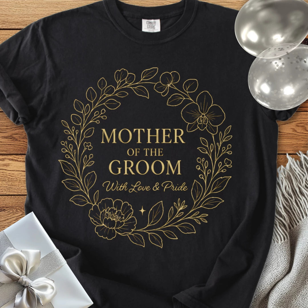 Mother of the Groom, With Love & Pride - Premium Elegance Bridal Party T-Shirt