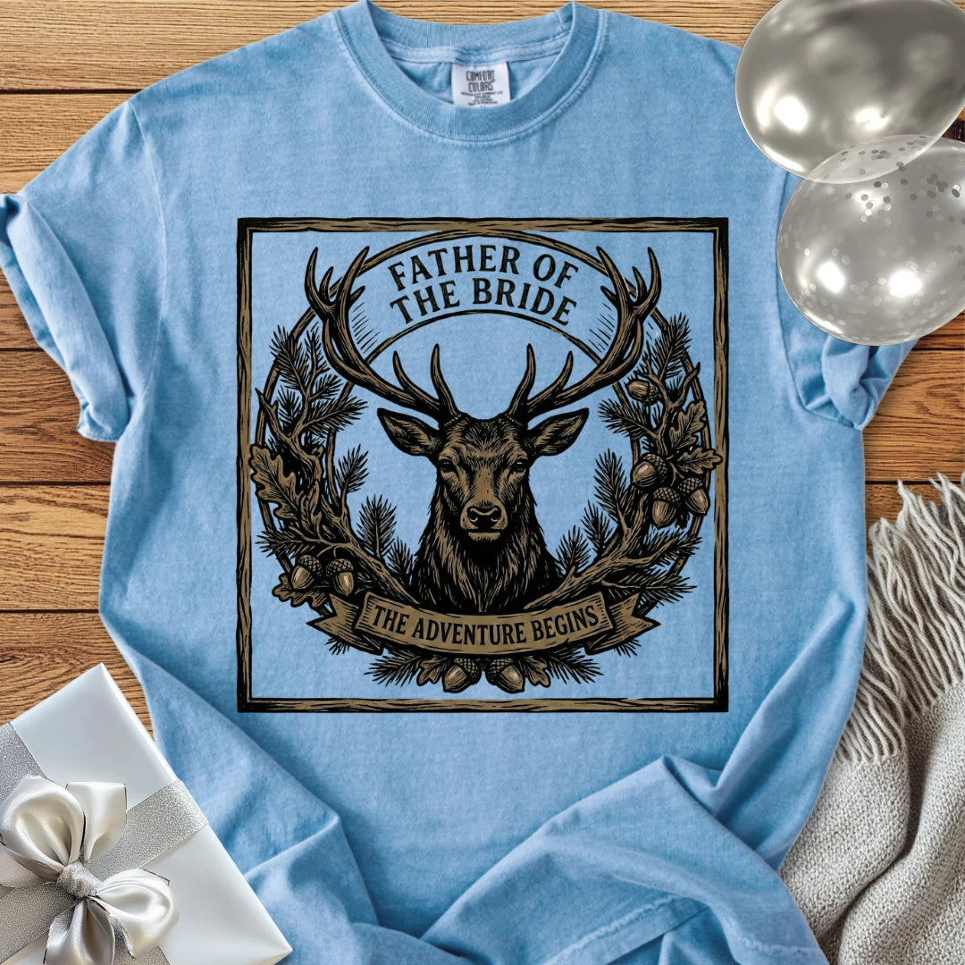 Father of the Bride, The Adventure Begins - Wedding T-Shirt