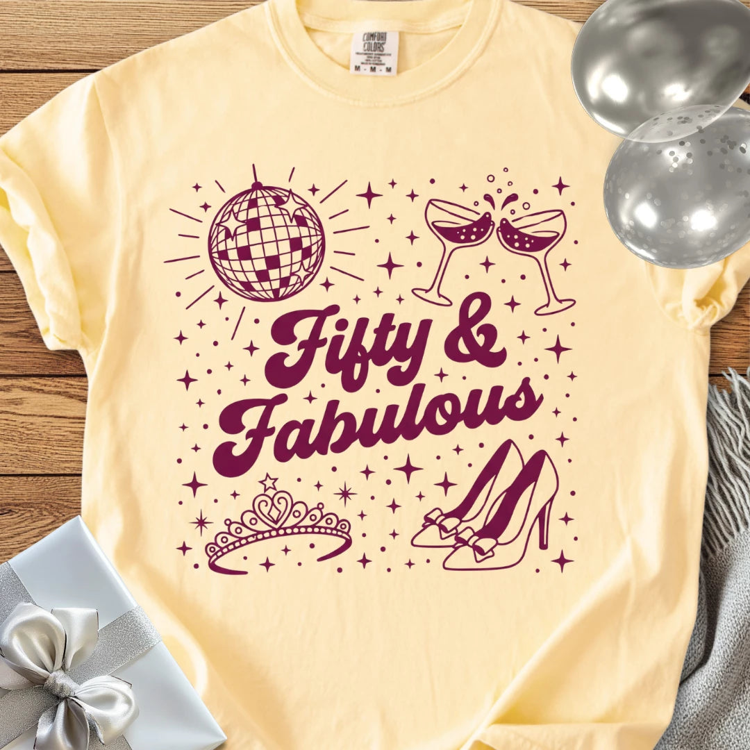 Fifty & Fabulous - Premium 50th Birthday T-Shirt