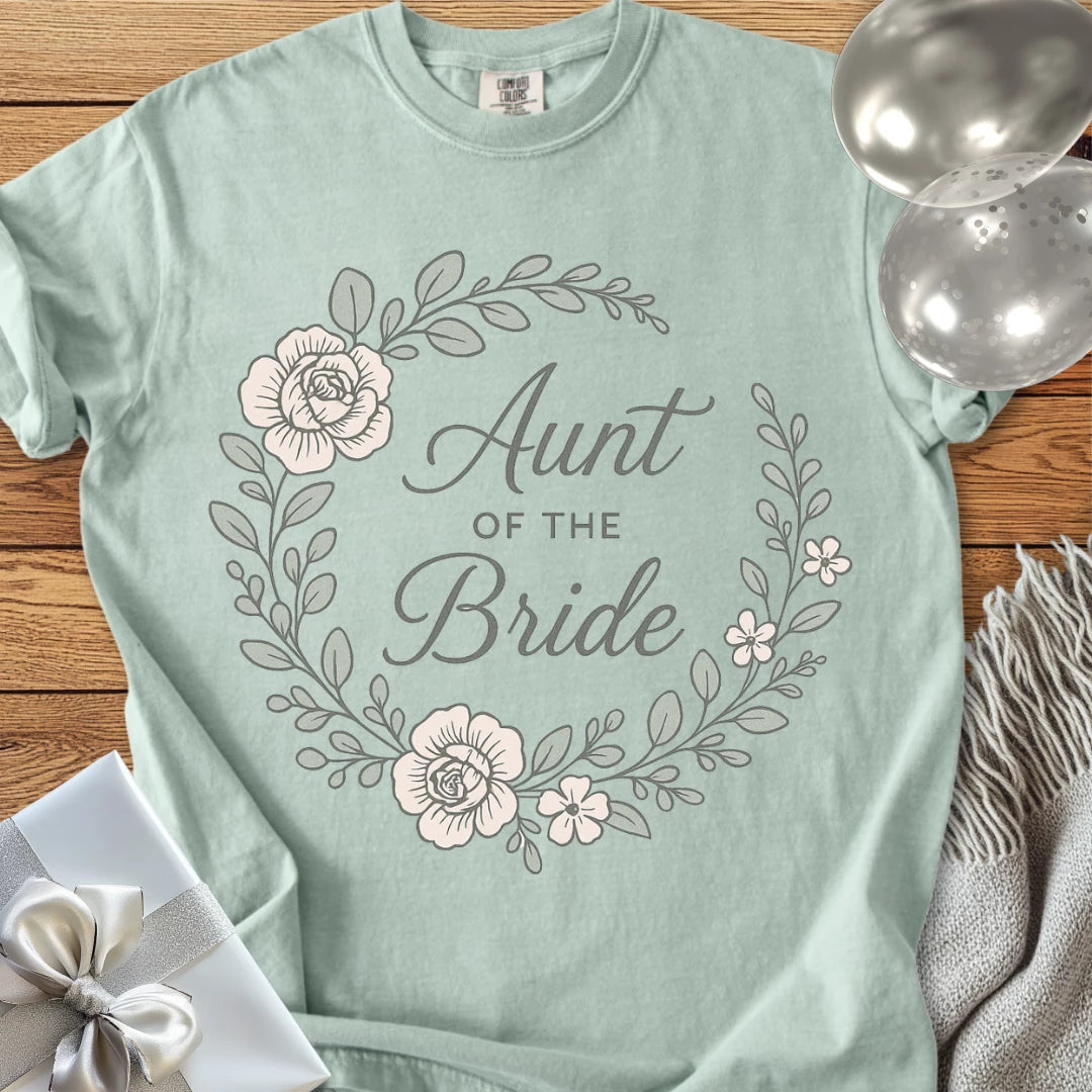 Aunt of the Bride - Premium Floral Bridal Party T-Shirt