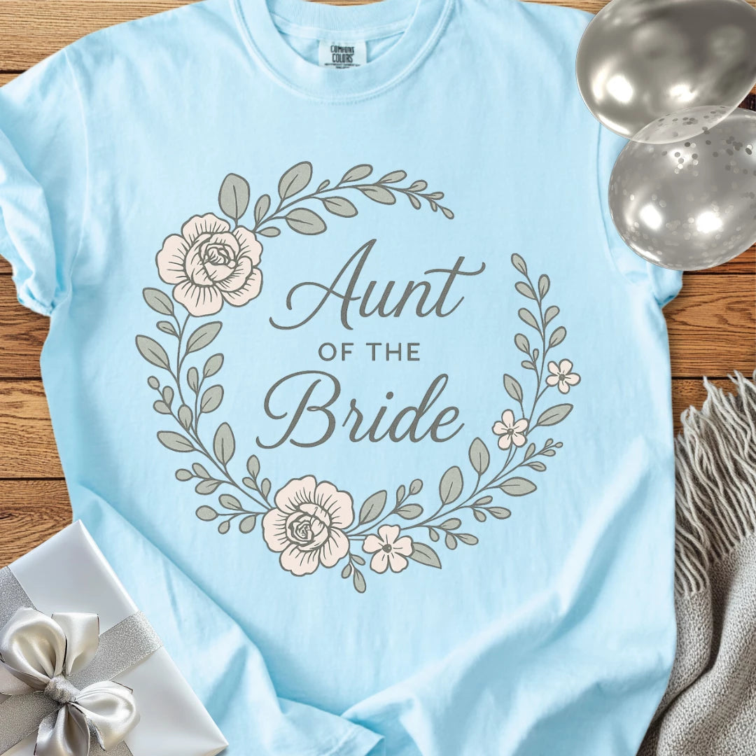 Aunt of the Bride - Premium Floral Bridal Party T-Shirt