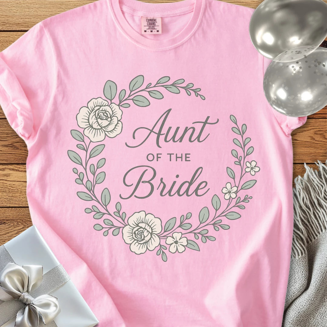 Aunt of the Bride - Premium Floral Bridal Party T-Shirt
