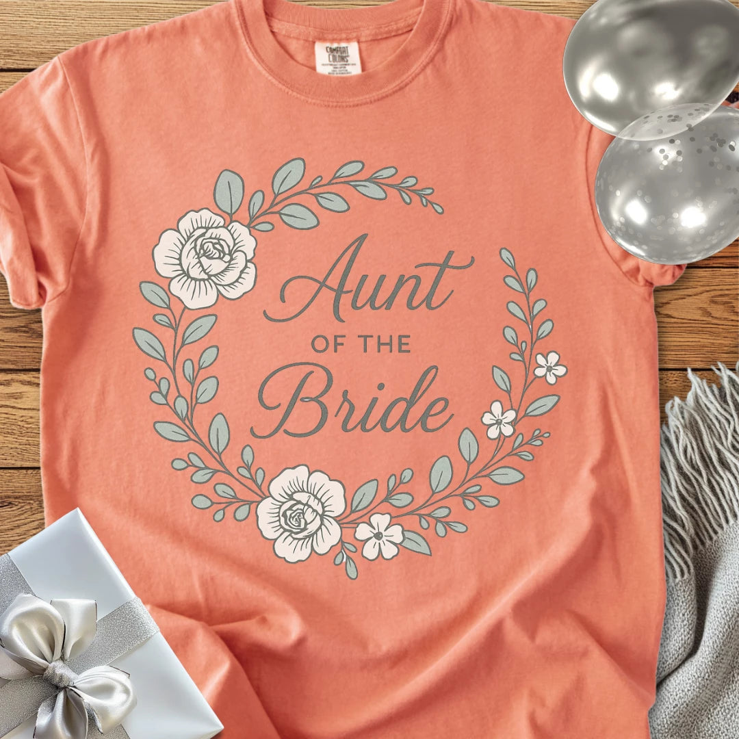 Aunt of the Bride - Premium Floral Bridal Party T-Shirt