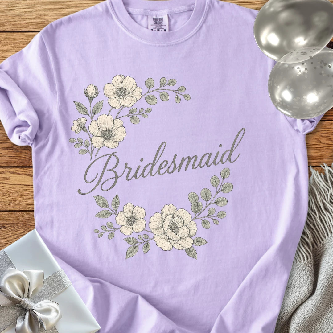 Bridesmaid - Premium Floral Bridal Party T-Shirt