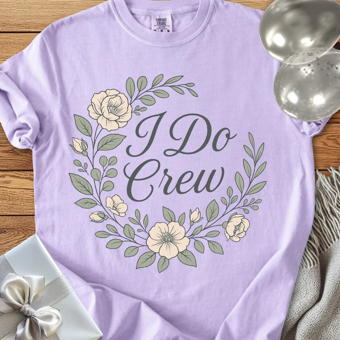 I Do Crew - Premium Floral Bridal Party T-Shirt