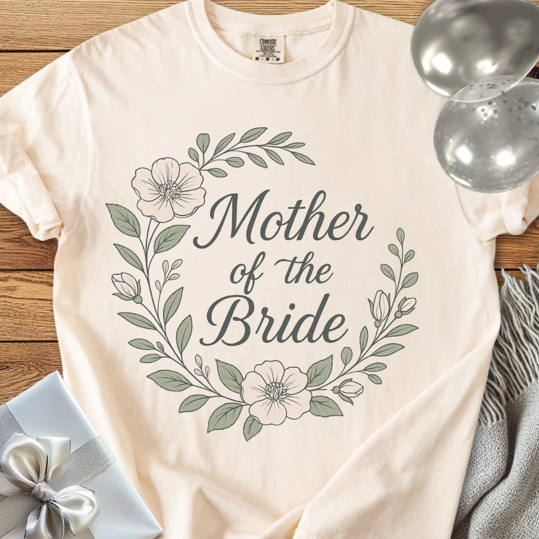 Mother of the Bride - Premium Floral Bridal Party T-Shirt