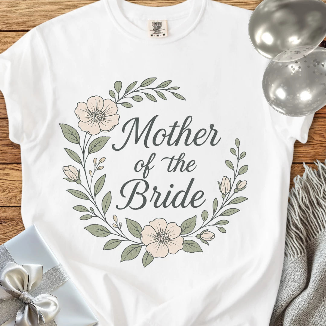 Mother of the Bride - Premium Floral Bridal Party T-Shirt