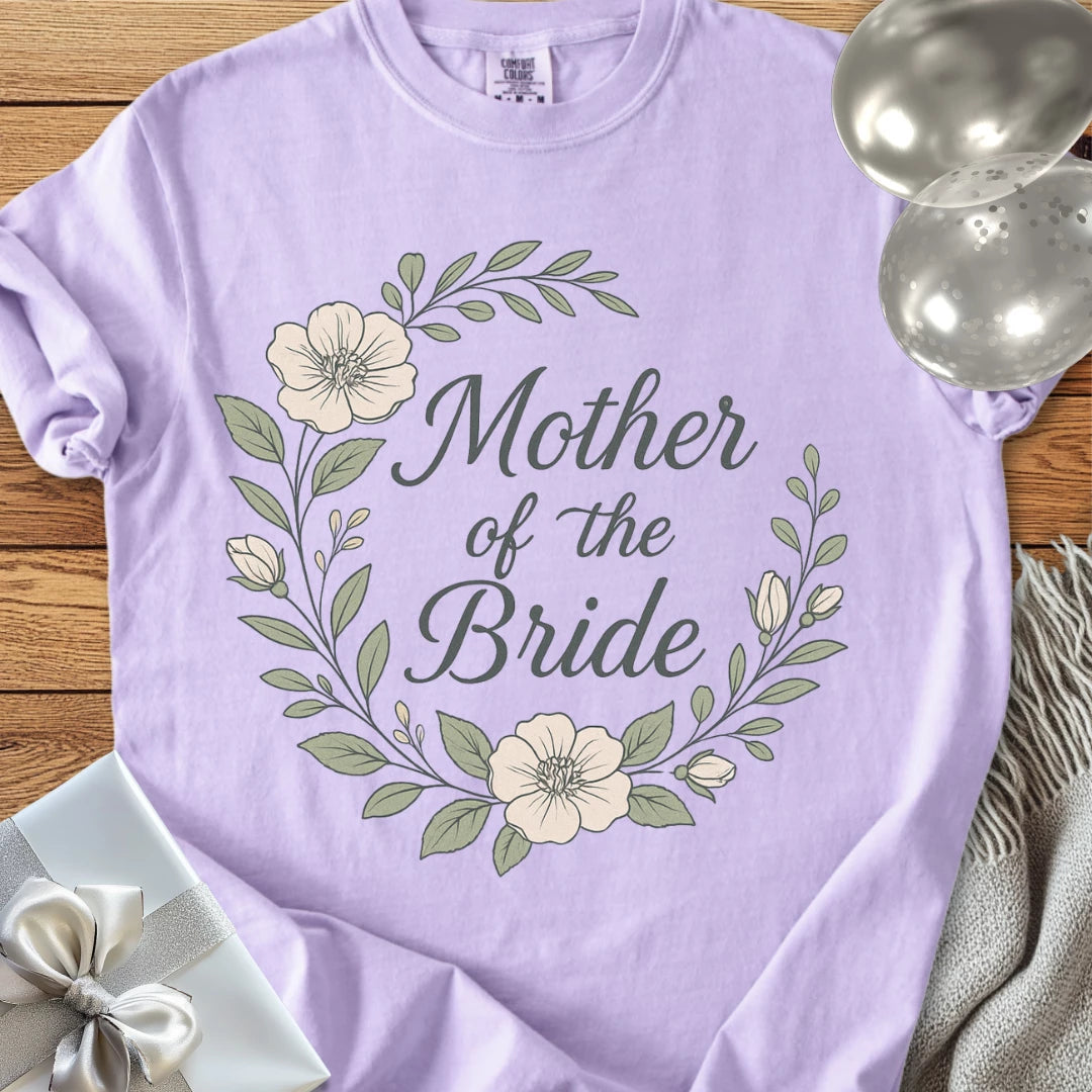 Mother of the Bride - Premium Floral Bridal Party T-Shirt