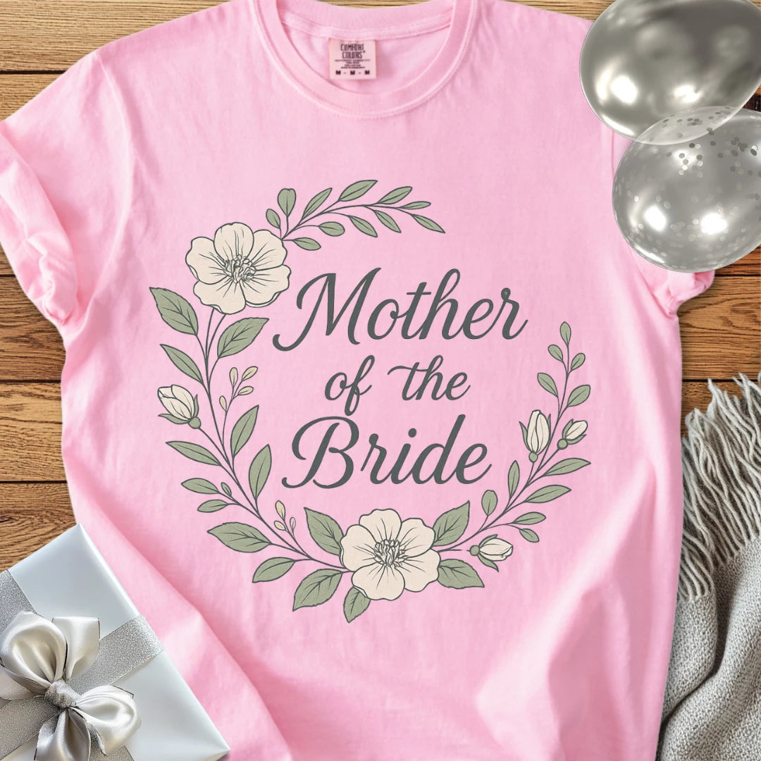 Mother of the Bride - Premium Floral Bridal Party T-Shirt