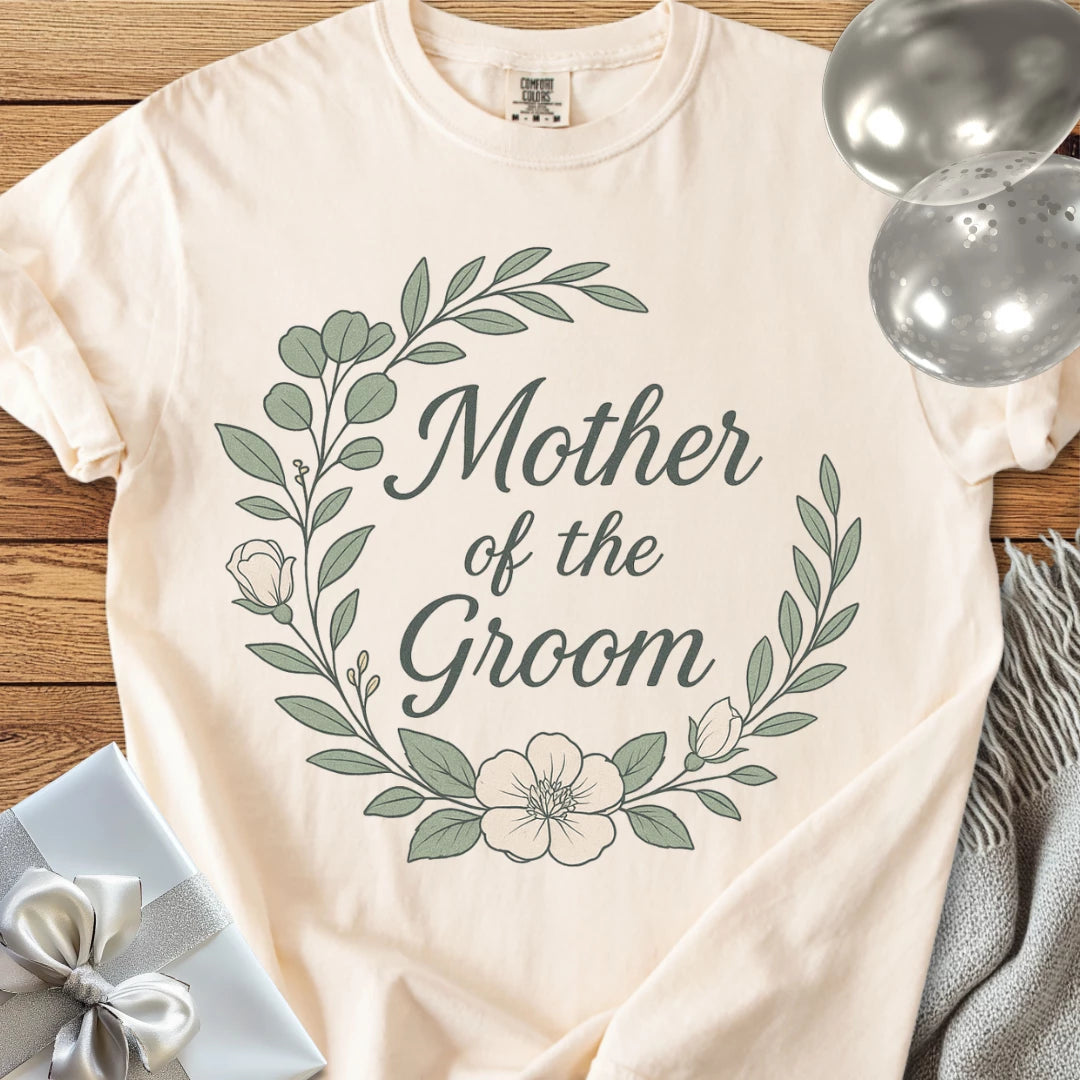 Mother of the Groom - Premium Floral Bridal Party T-Shirt