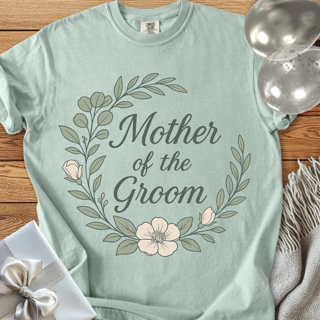 Mother of the Groom - Premium Floral Bridal Party T-Shirt