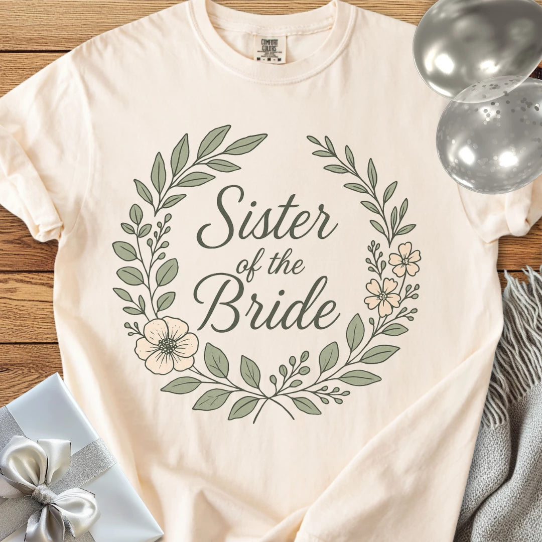 Sister of the Bride - Premium Floral Bridal Party T-Shirt