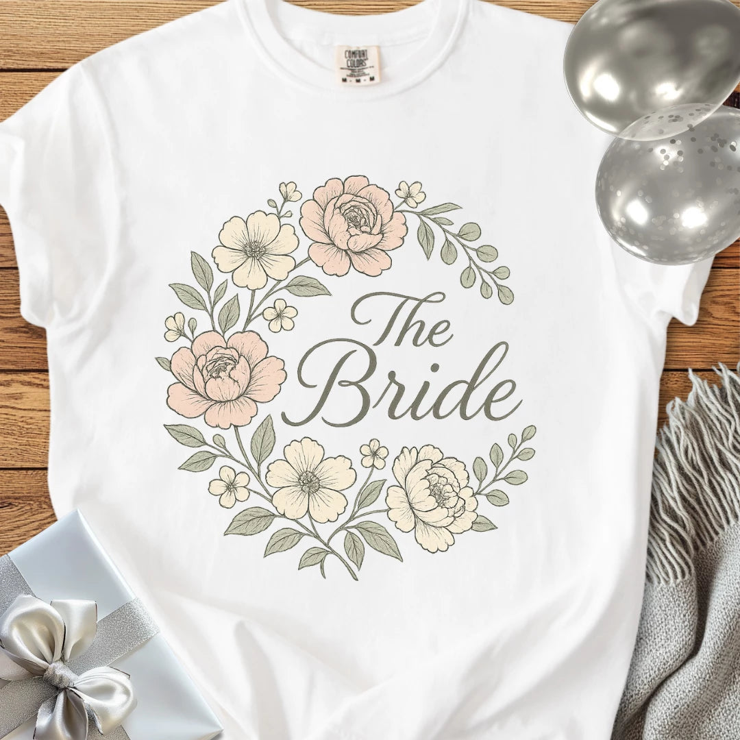 The Bride - Premium Floral Bridal Party T-Shirt