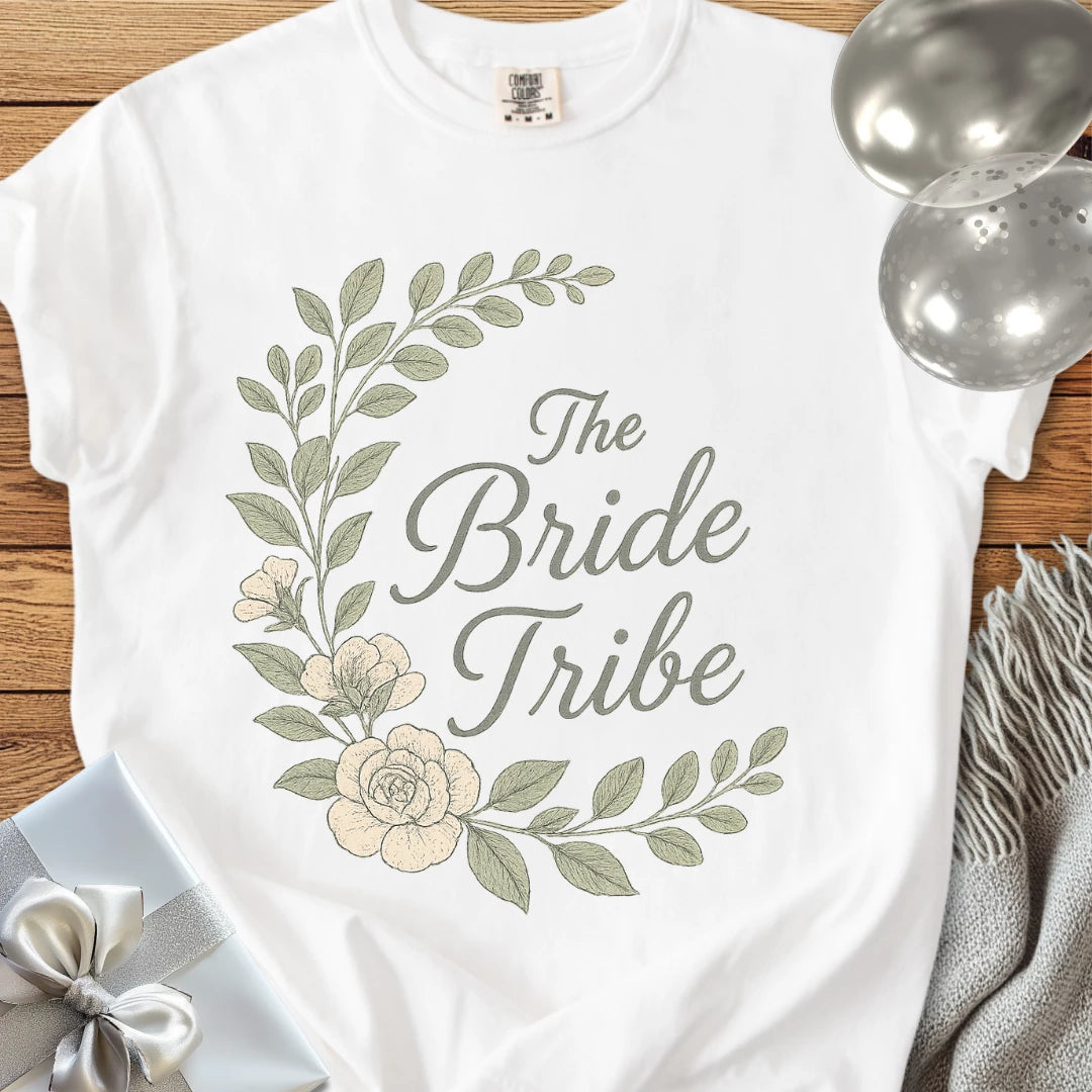 The Bride Tribe - Premium Floral Bridal Party T-Shirt