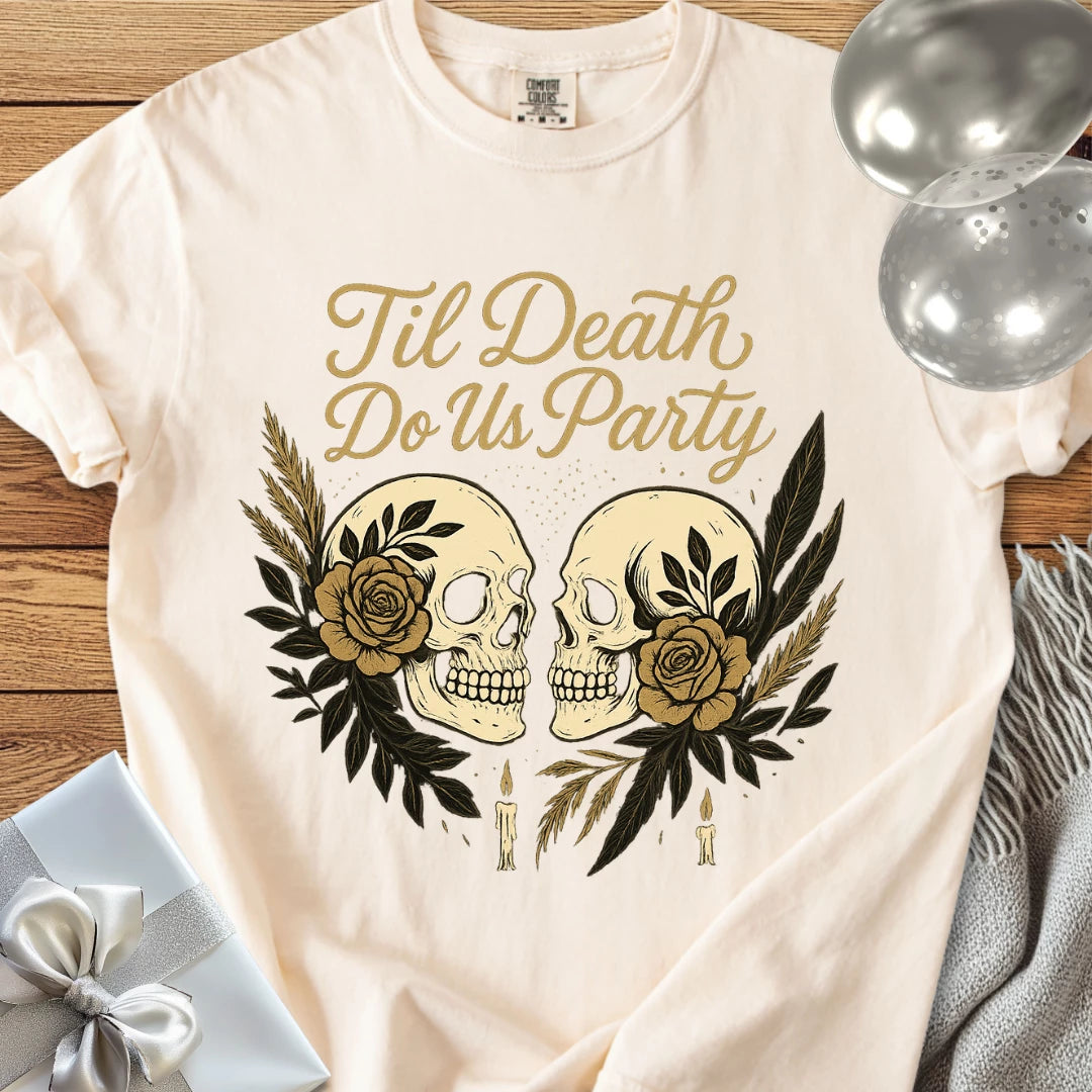 Til Death Do Us Party - Premium Gothic Wedding T-Shirt