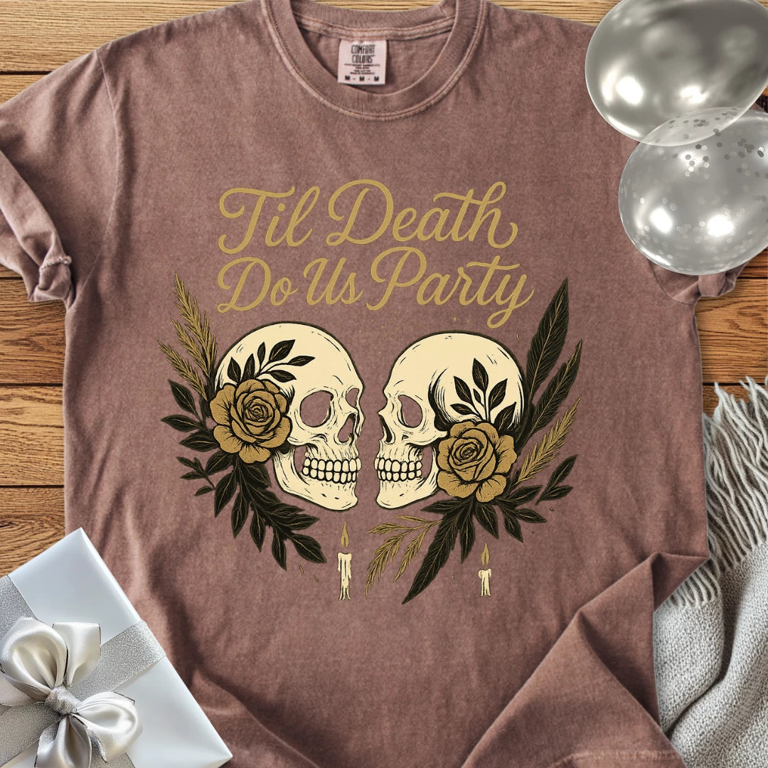 Til Death Do Us Party - Premium Gothic Wedding T-Shirt