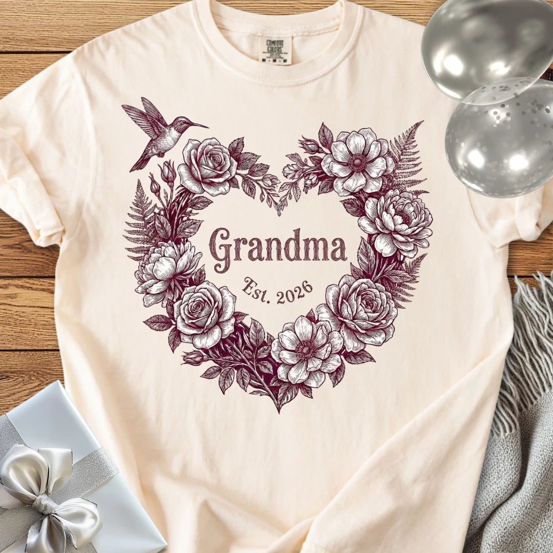 Grandma, Est 2026 - Premium New Baby T-Shirt