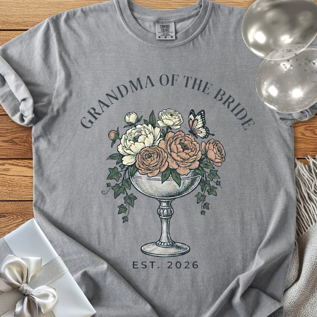 Grandma of the Bride, Est. 2026 - Premium Wedding T-Shirt