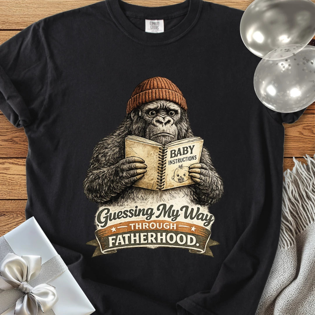 Guessing My Way Through Fatherhood - Premium Parenting T-Shirt