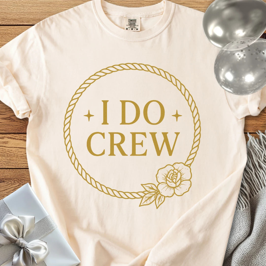 I Do Crew - Premium Floral Wreath Bridal Party T-Shirt