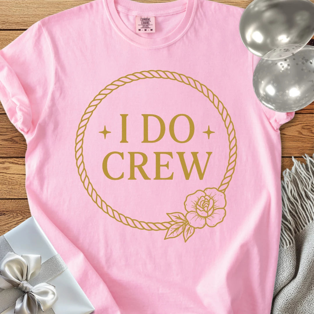 I Do Crew - Premium Floral Wreath Bridal Party T-Shirt