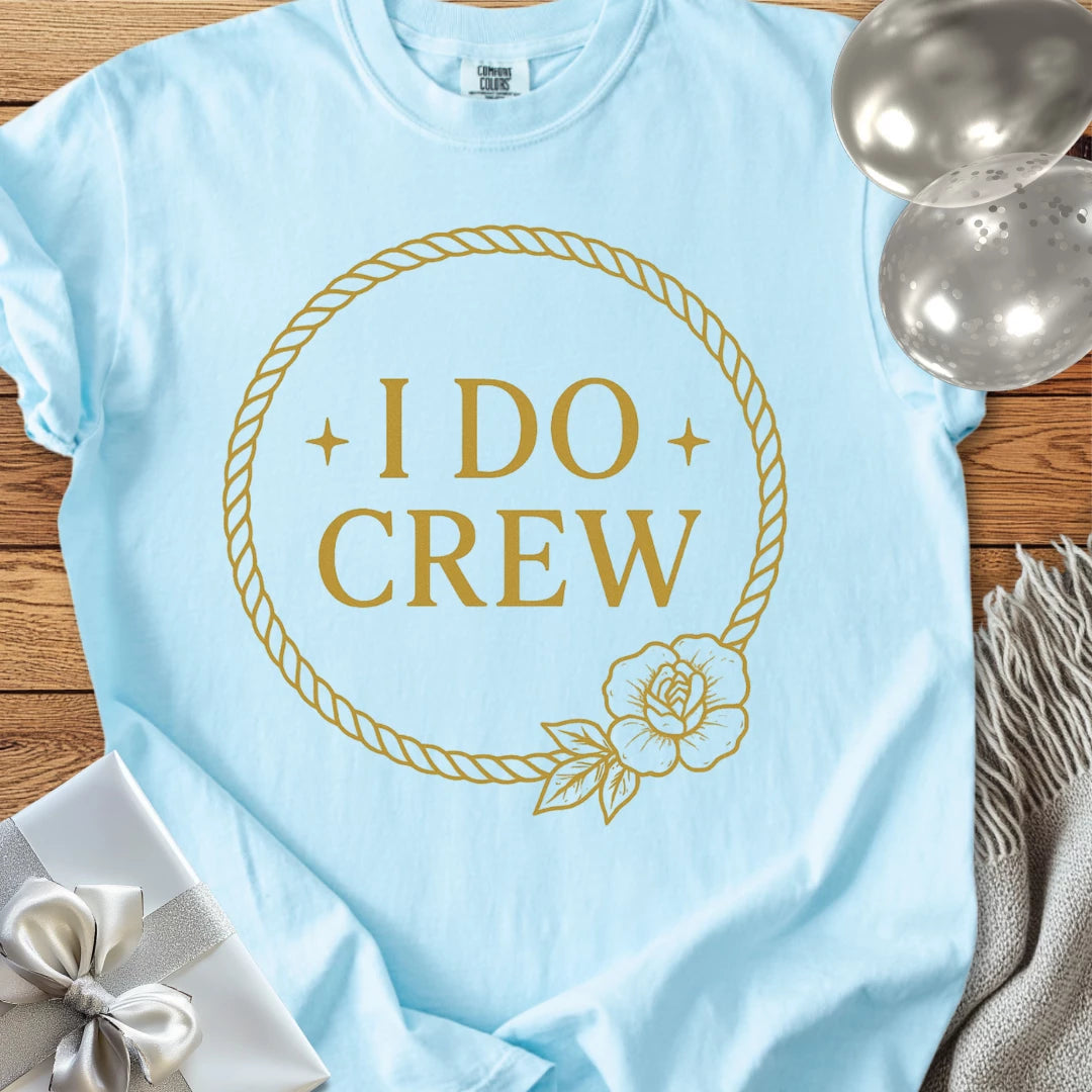 I Do Crew - Premium Floral Wreath Bridal Party T-Shirt