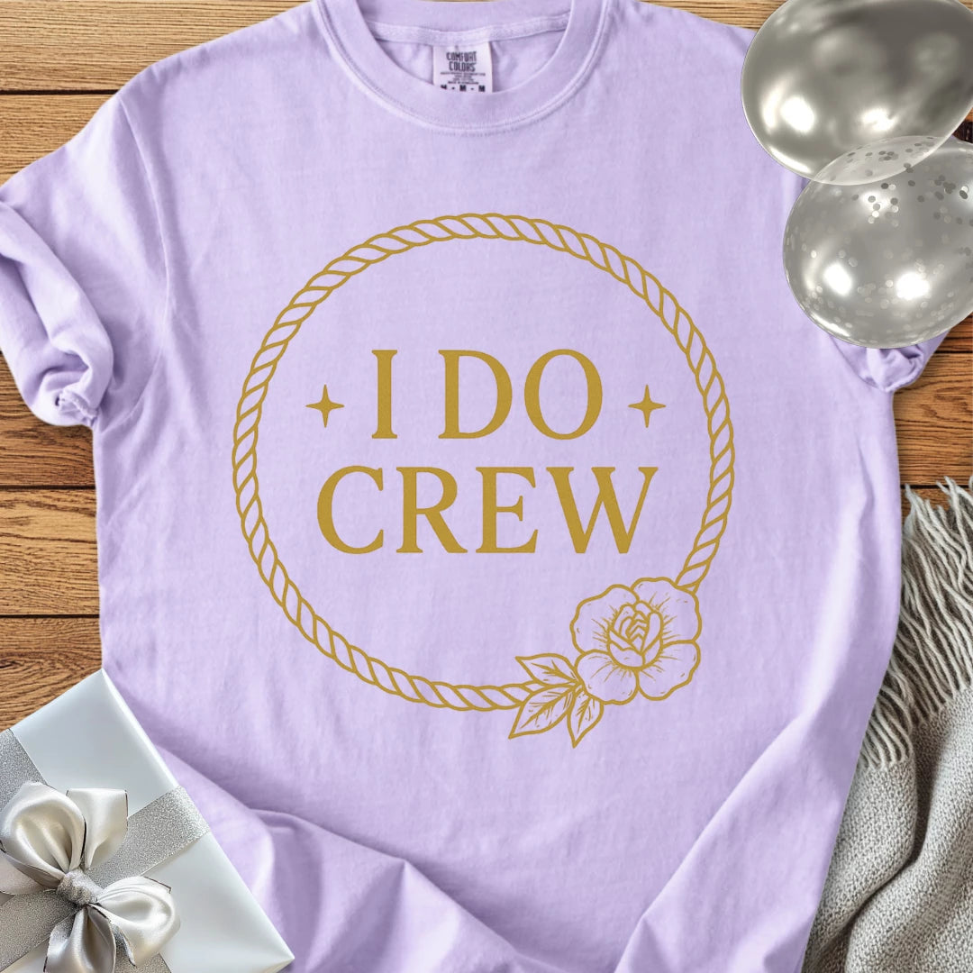 I Do Crew - Premium Floral Wreath Bridal Party T-Shirt