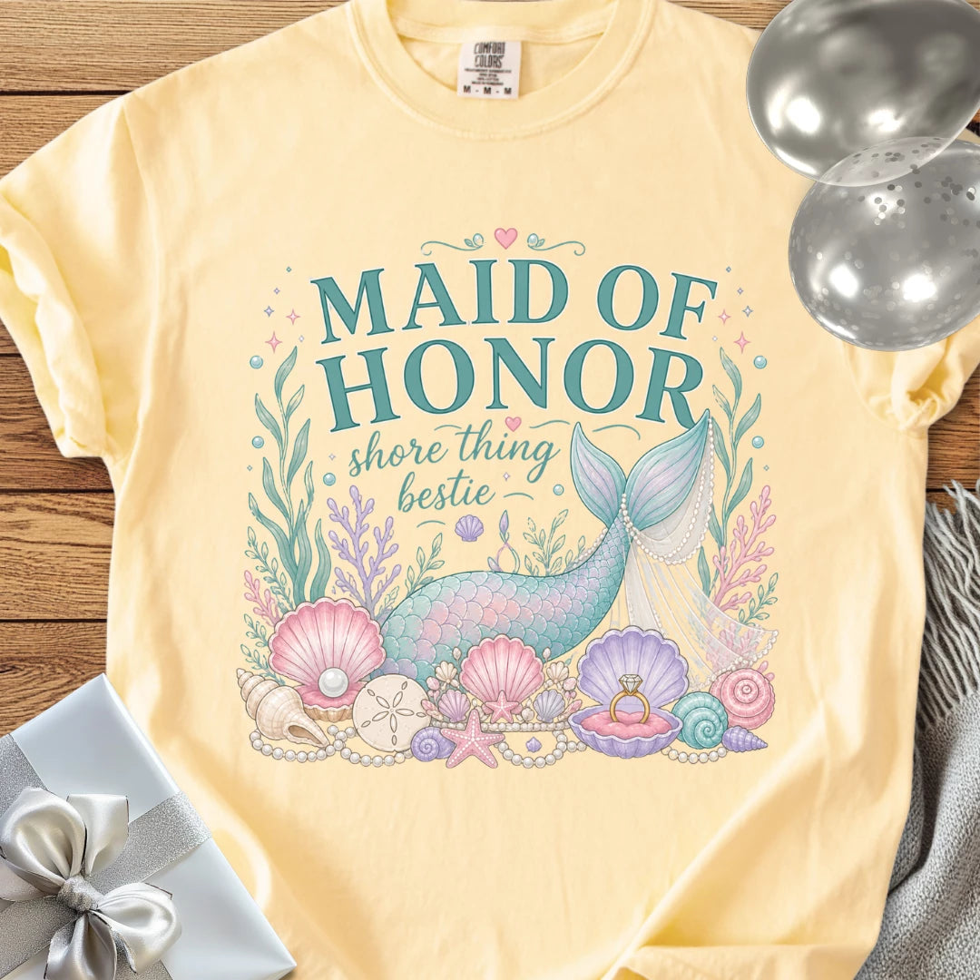 Maid of Honor, Shore Thing Bestie - Premium Wedding T-Shirt