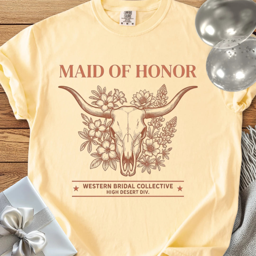 Maid of Honor - Premium Western Style Wedding T-Shirt