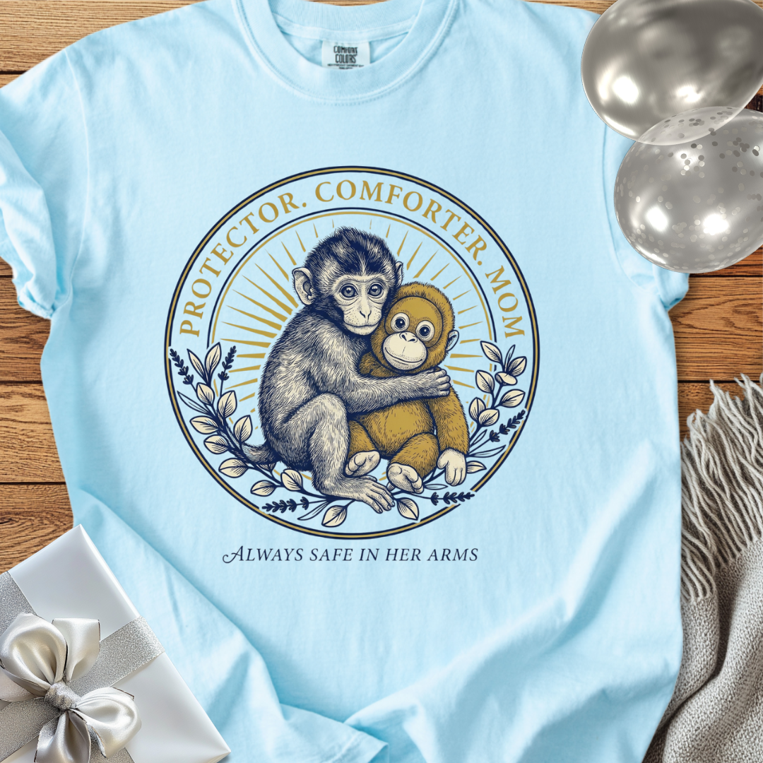 Protector, Comforter, Mom. Always Safe in Her Arms - Premium Parenting T-Shirt