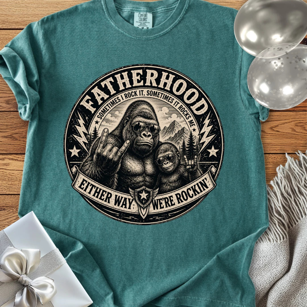 Rockin' Fatherhood - Premium Parenting T-Shirt