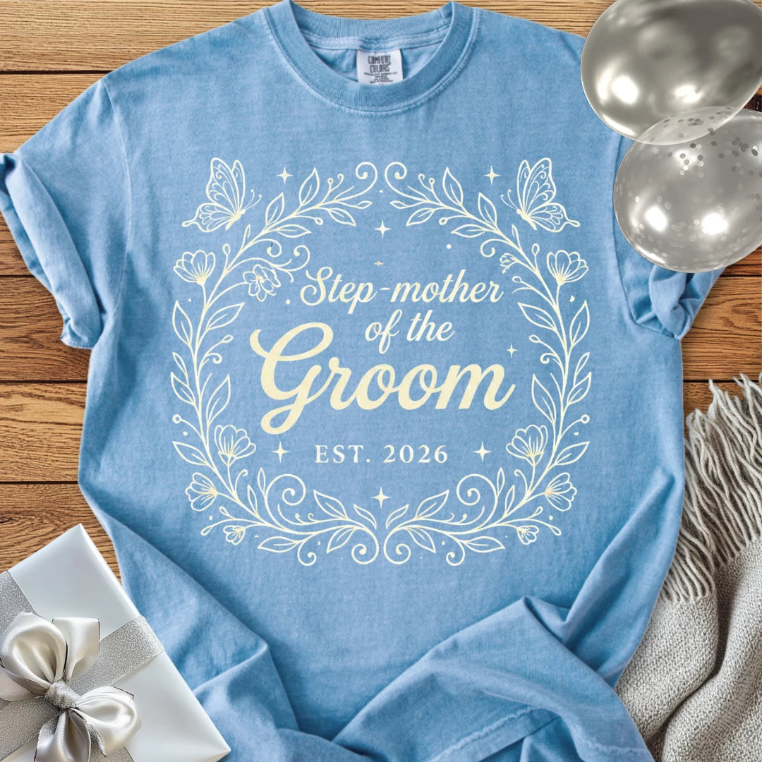 Step-Mother of the Groom, Est 2026 - Premium Wedding T-Shirt