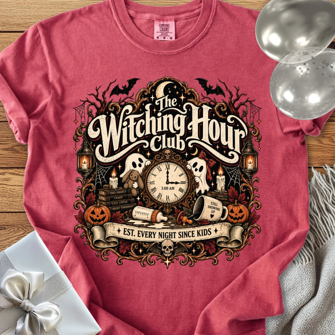 Witching Hour Club, Est. Every Night Since Kids - Premium Halloween Parenting T-Shirt