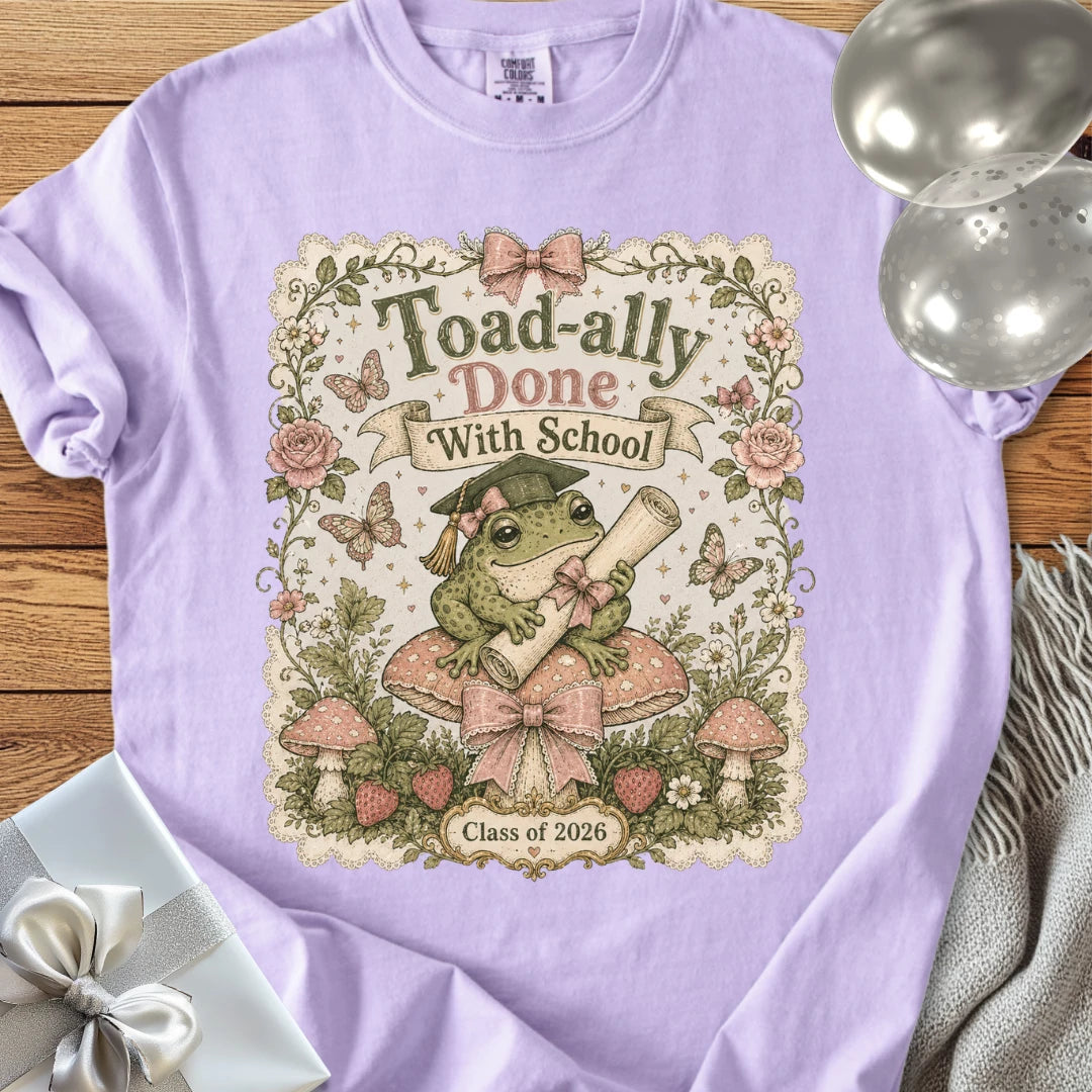 Toad-ally Done With School - Premium Graduation T-Shirt