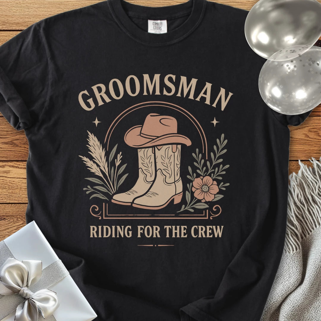 Groomsman, Riding for the Crew - Western Bridal Party T-Shirt