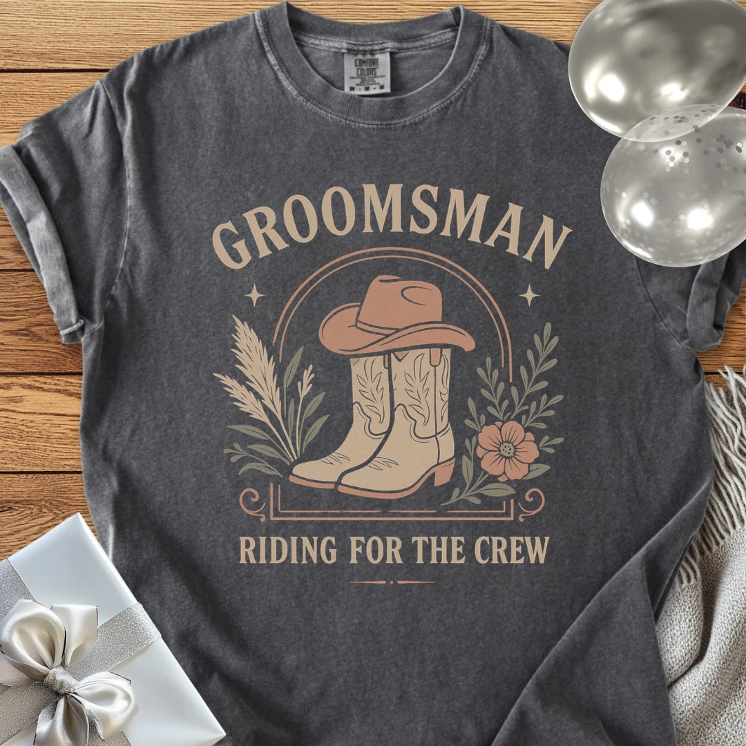Groomsman, Riding for the Crew - Western Bridal Party T-Shirt