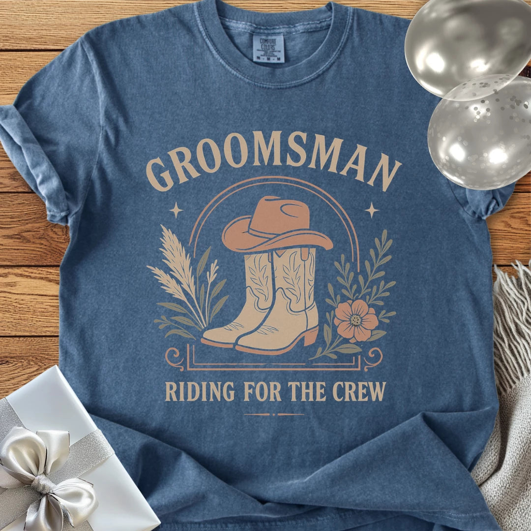 Groomsman, Riding for the Crew - Western Bridal Party T-Shirt