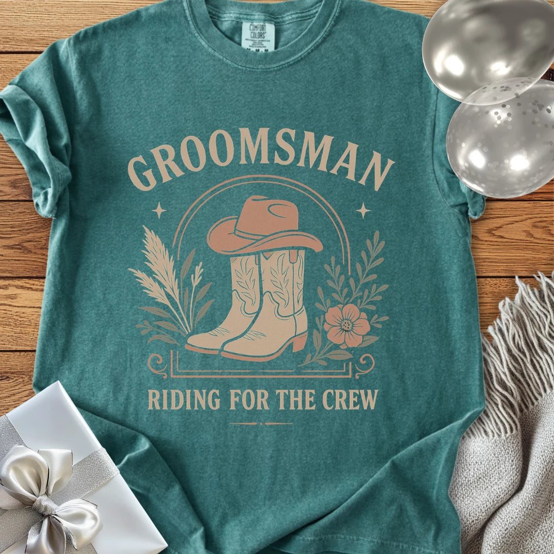 Groomsman, Riding for the Crew - Western Bridal Party T-Shirt