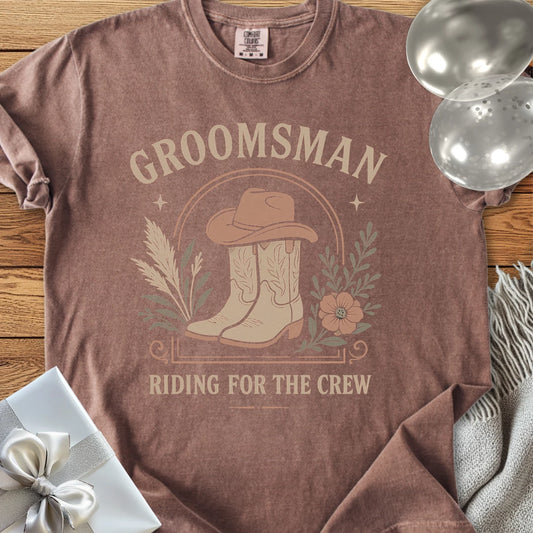Groomsman, Riding for the Crew - Western Bridal Party T-Shirt