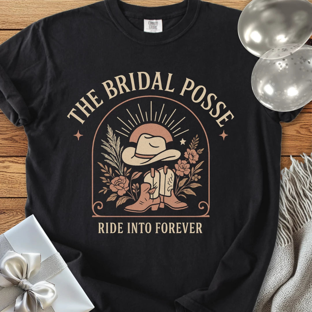 The Bridal Posse, Ride into Forever - Western Bridal Party T-Shirt