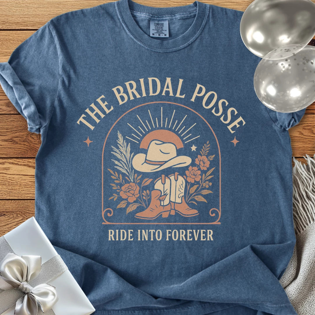 The Bridal Posse, Ride into Forever - Western Bridal Party T-Shirt