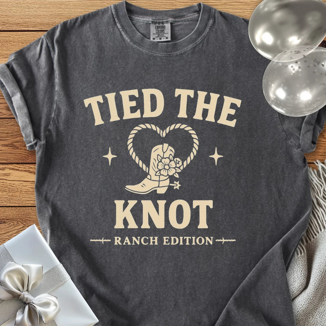 Tied the Knot, Ranch Edition - Western Wedding T-Shirt