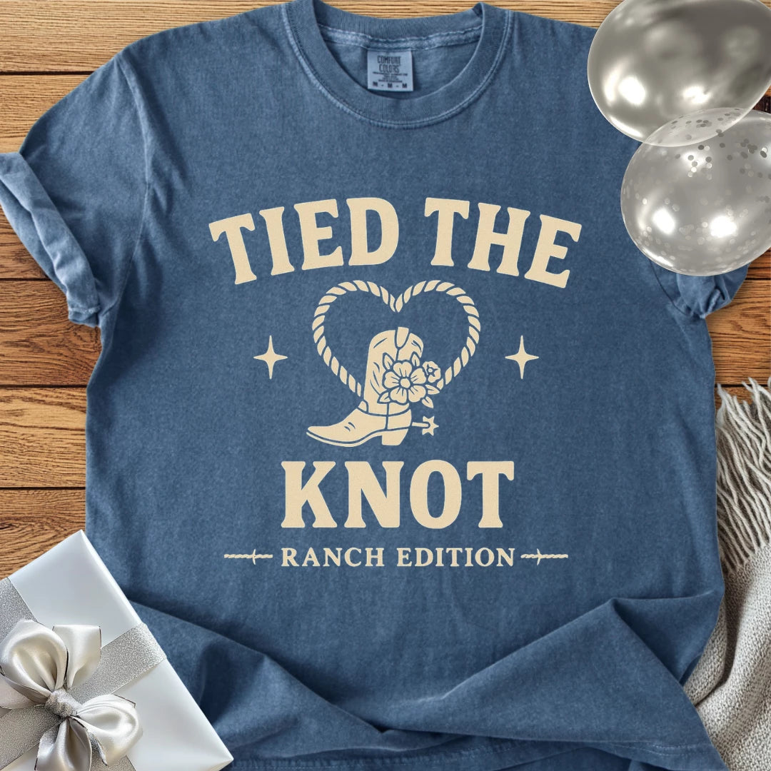 Tied the Knot, Ranch Edition - Western Wedding T-Shirt