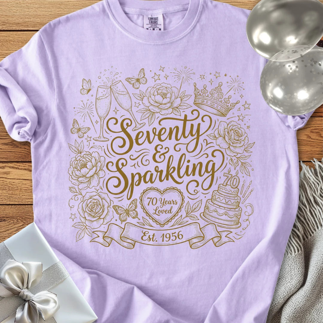 Seventy & Sparkling, Est. 1956 - Premium 70th Birthday T-Shirt