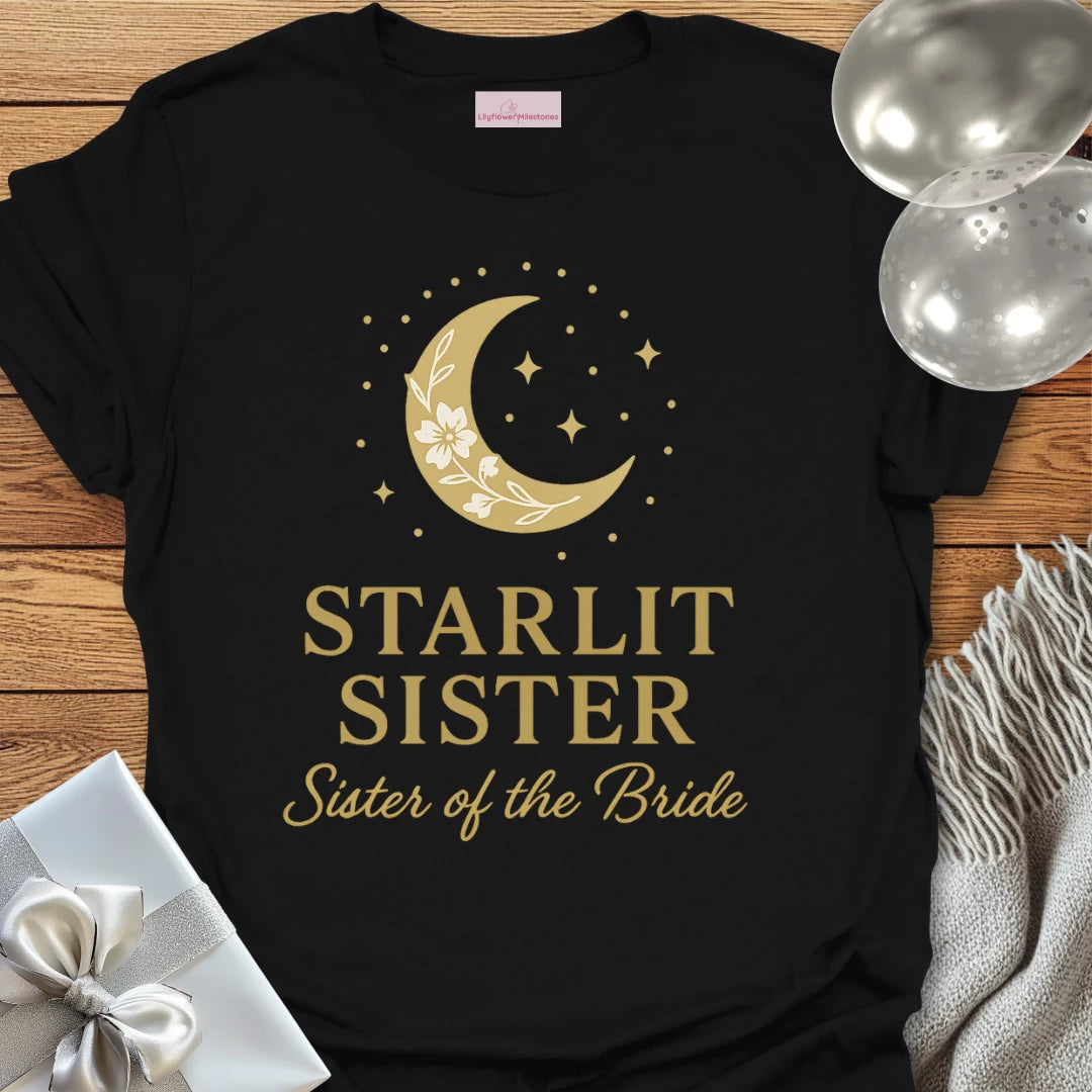 Sister of the Bride, Starlit Sister Wedding T-Shirt