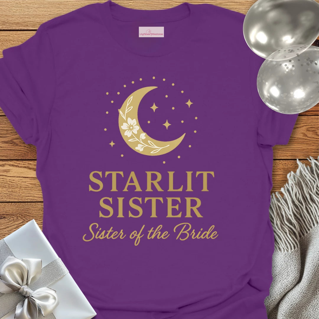 Sister of the Bride, Starlit Sister Wedding T-Shirt