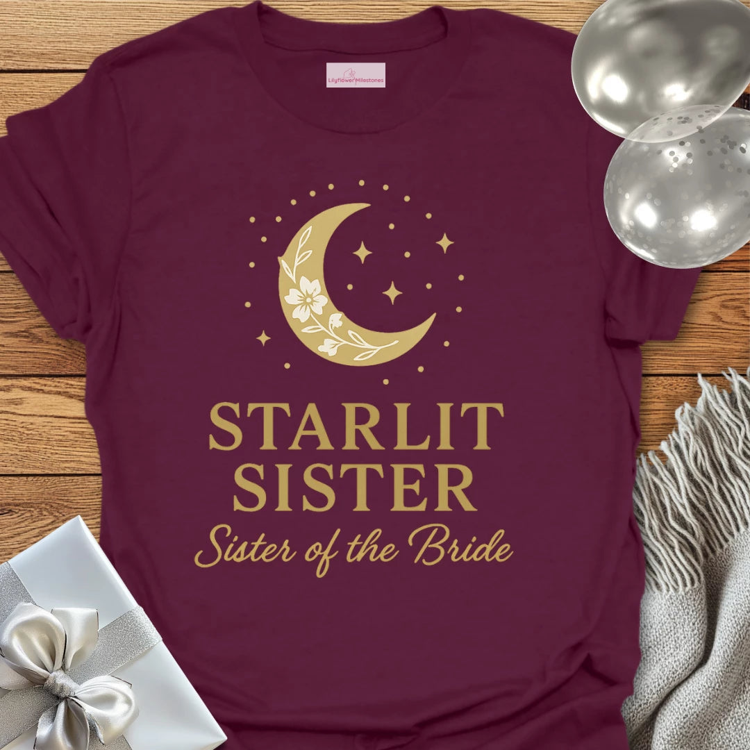 Sister of the Bride, Starlit Sister Wedding T-Shirt